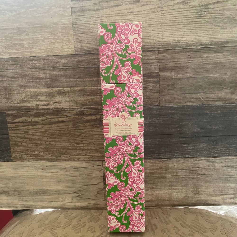 Lilly Pulitzer Fireplace Matches Berry Print Pink Green Floral 50 Wooden Matches